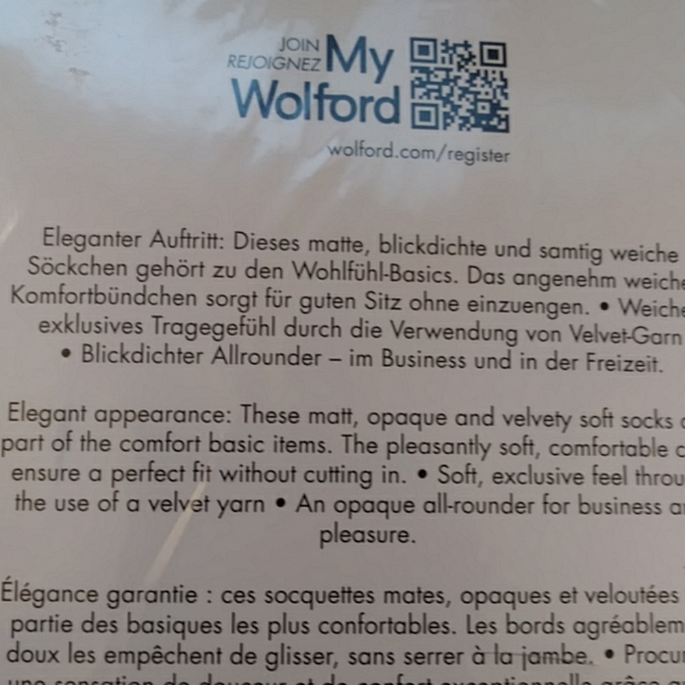 2)WOLFORD Velvet 66 Trouser Nylons (Horizon) Socks - Picture 6 of 8